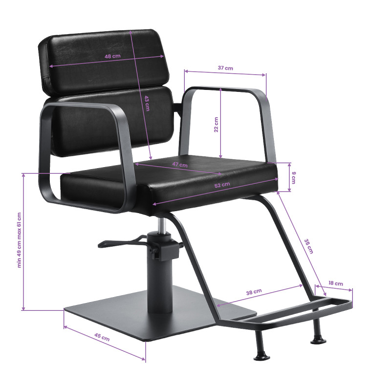 Kadernícke kreslo Gabbiano Porto sivá čierná 8
