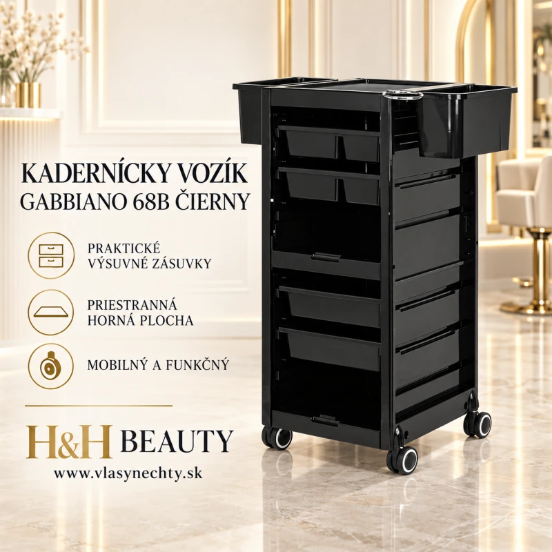KADERNÍCKY VOZÍK GABBIANO 68B čierny