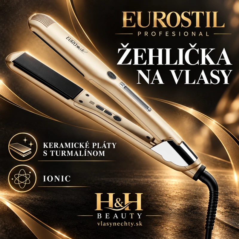 EUROSTIL profesional keramické pláty s tourmalínom a IONICOM -Žehlička na vlasy