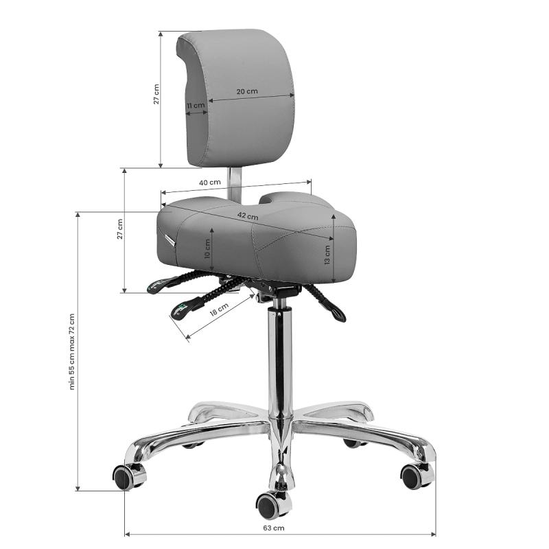 Taboret podologiczny 1005 Giovanni szary 13