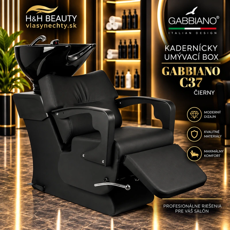 KADERNÍCKY UMÝVACÍ BOX GABBIANO C37 ČIERNY