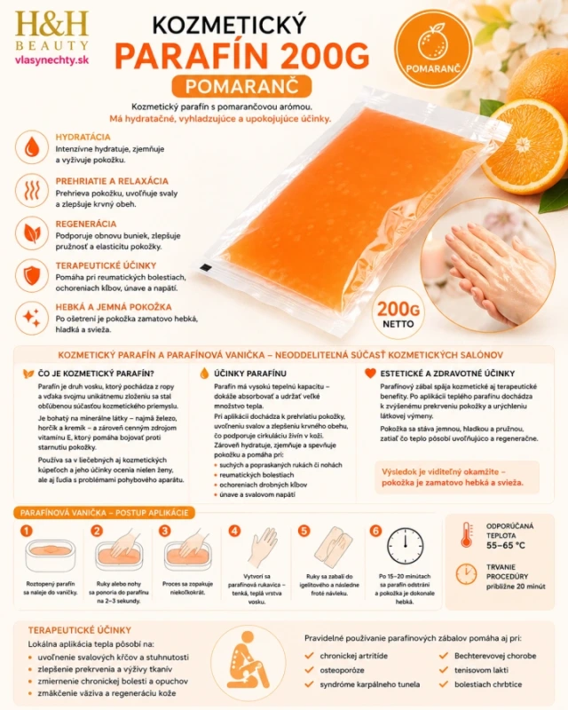 KOZMETICKÝ PARAFÍN 200G POMARANČ 2