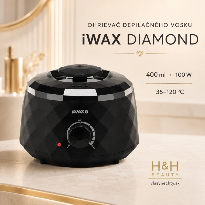 OHRIEVAČ DEPILAČNÉHO VOSKU iWAX DIAMOND 400ML 100W ČIERNY