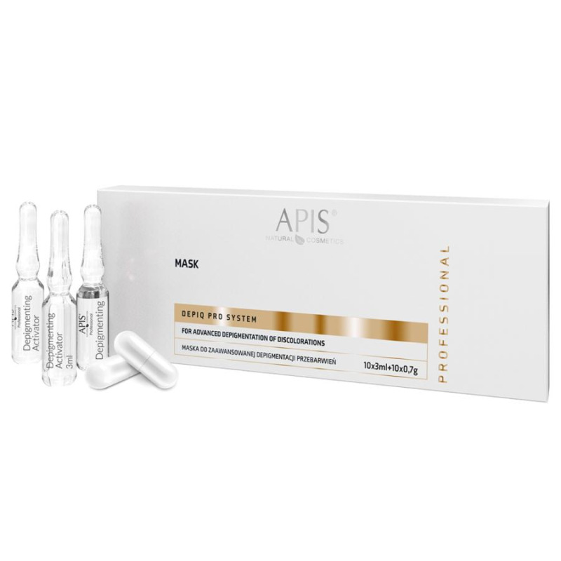 APIS DEPIQ PRO SYSTEM Maska na pokročilú depigmentáciu zafarbení pokožky 10x3ml + 10x0,7g 1