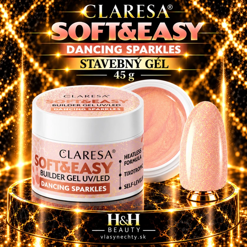 CLARESA SOFT&EASY DANCING SPARKLES – STAVEBNÝ GÉL 45 g