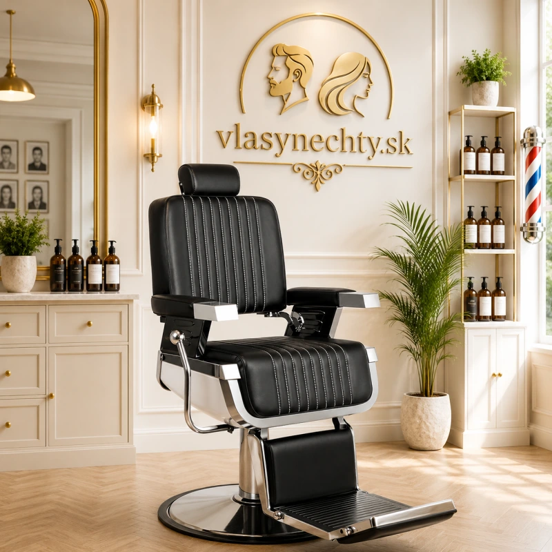 BARBERSKE KRESLO HAIR SYSTEM ROYAL X ČIERNÉ