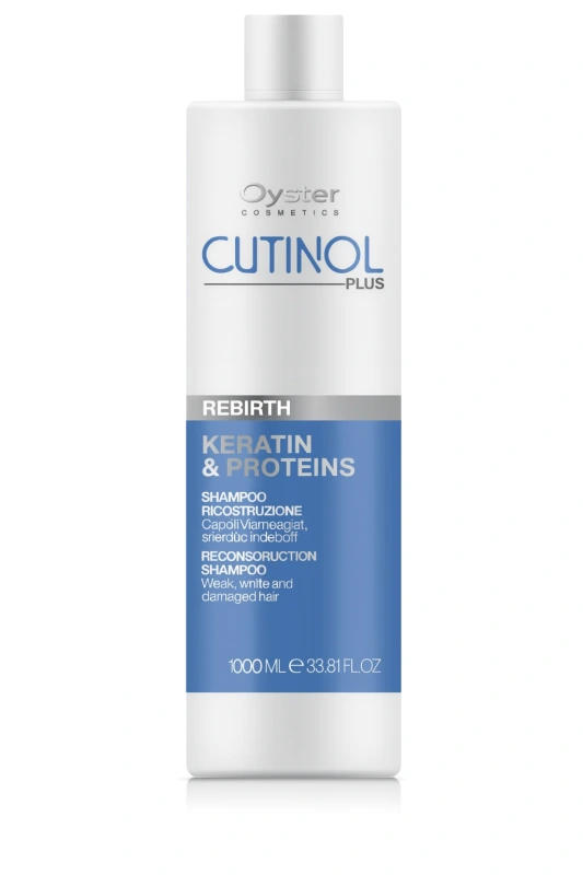 OYSTER CUTINOL PLUS REBIRTH Keratínový a proteínový šampón 1000 ml 1.KROK