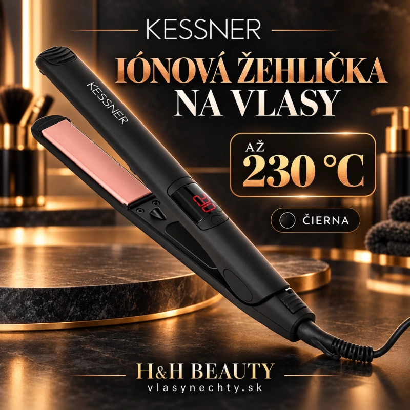 Iónová žehlička na vlasy Kessner 230°C čierna