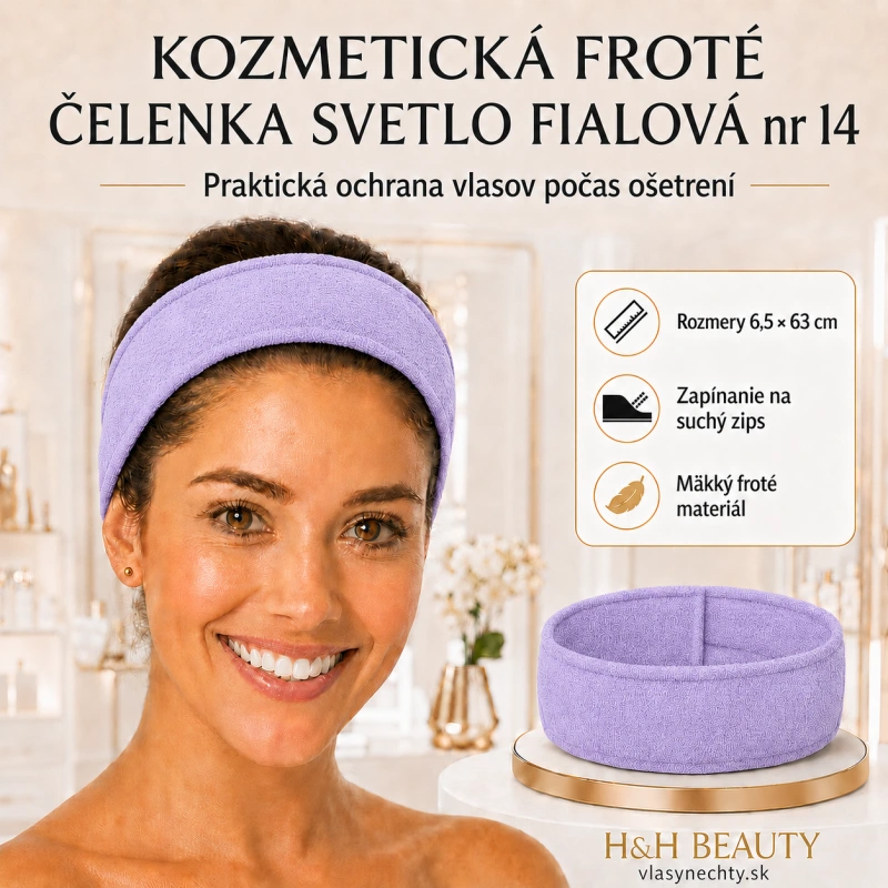 KOZMETICKÁ FROTÉ ČELENKA SVETLO FIALOVÁ nr 14