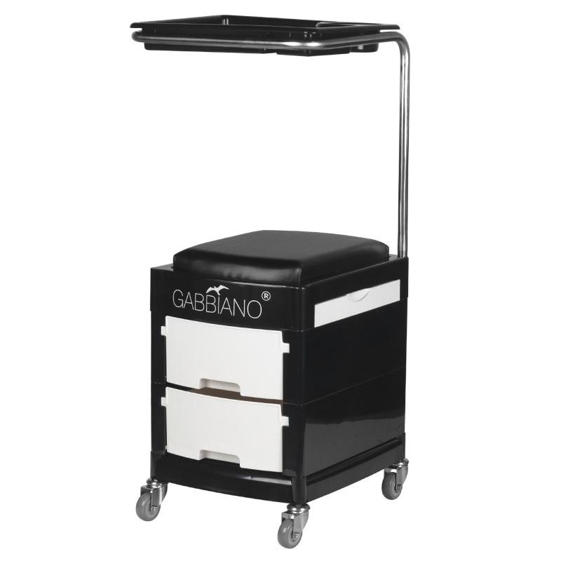 PEDIKÉRSKA TABURETKA SO STOLÍKOM 16 PLUS BLACK/WHITE 8