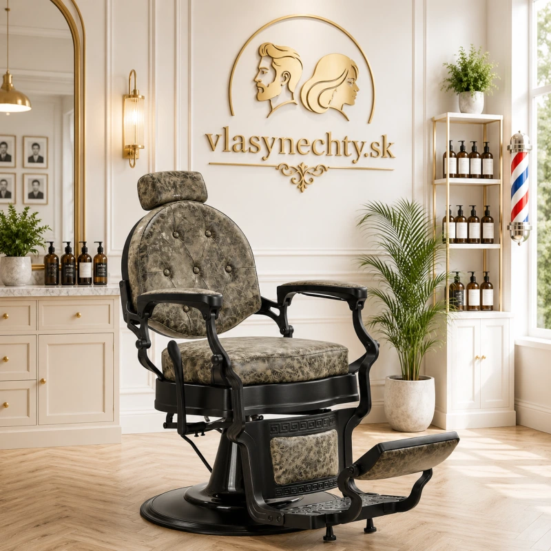 BARBERSKE KRESLO GABBIANO PRESIDENT Old Leather zelené