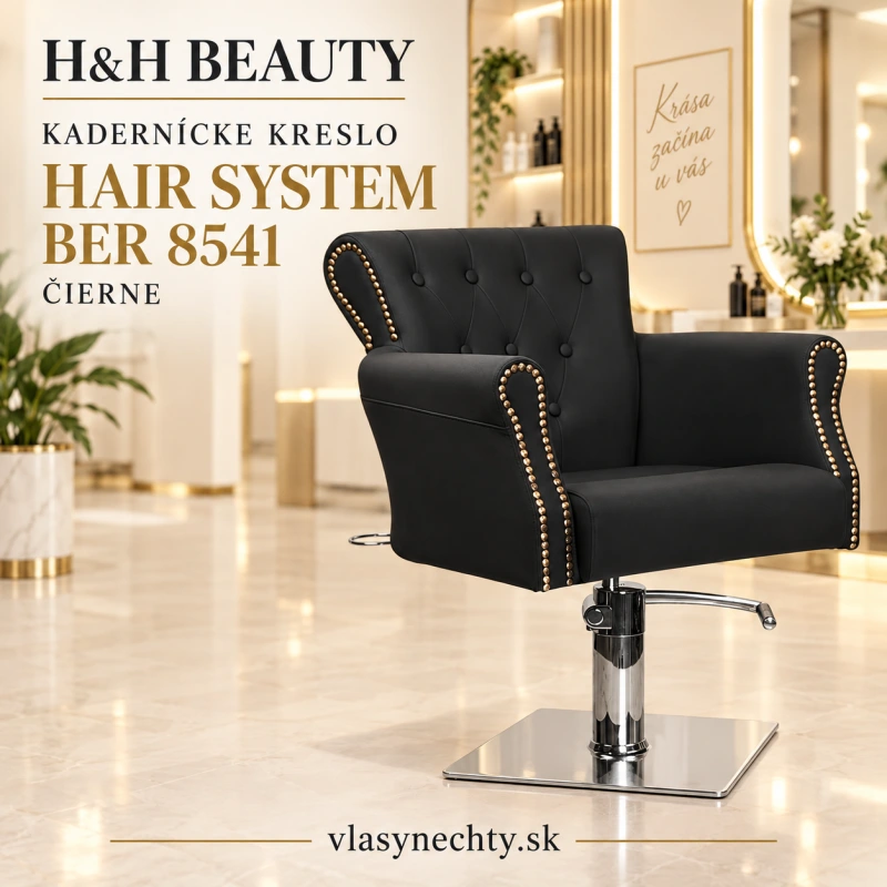 KADERNÍCKE KRESLO HAIR SYSTEM BER 8541 ČIERNE
