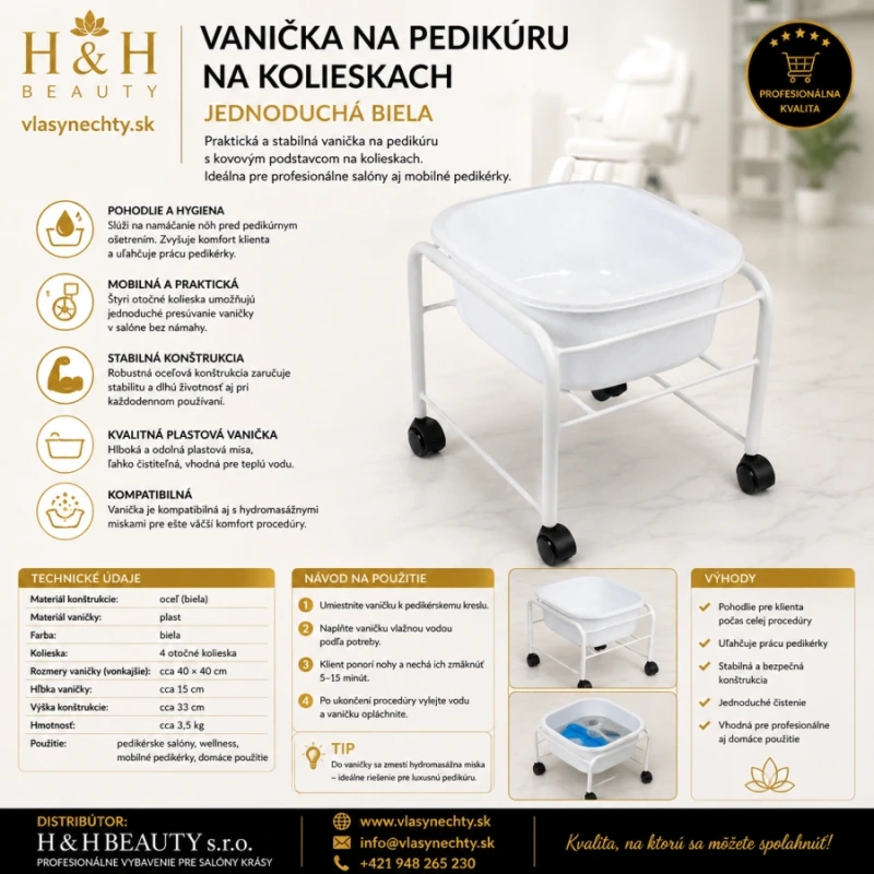 VANIČKA NA PEDIKÚRU NA KOLIESKACH BIELA DM 5077 A 5