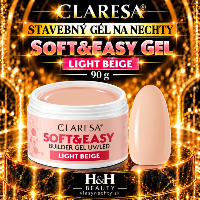 CLARESA STAVEBNÝ GÉL NA NECHTY SOFT&EASY GEL light beige 90g