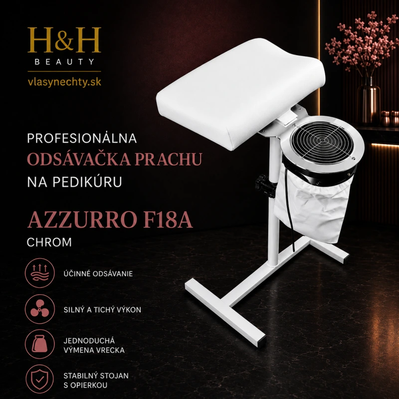 PROFESIONÁLNA ODSÁVAČKA PRACHU NA PEDIKÚRU AZZURRO F18A CHROM