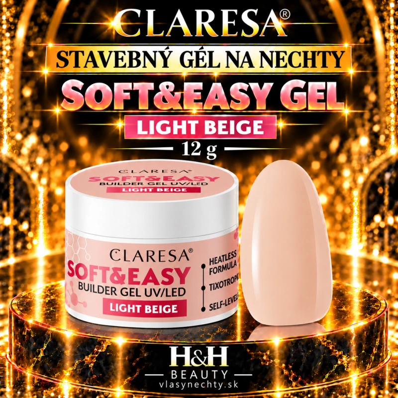 CLARESA STAVEBNÝ GÉL NA NECHTY SOFT&EASY GEL light beige 12g