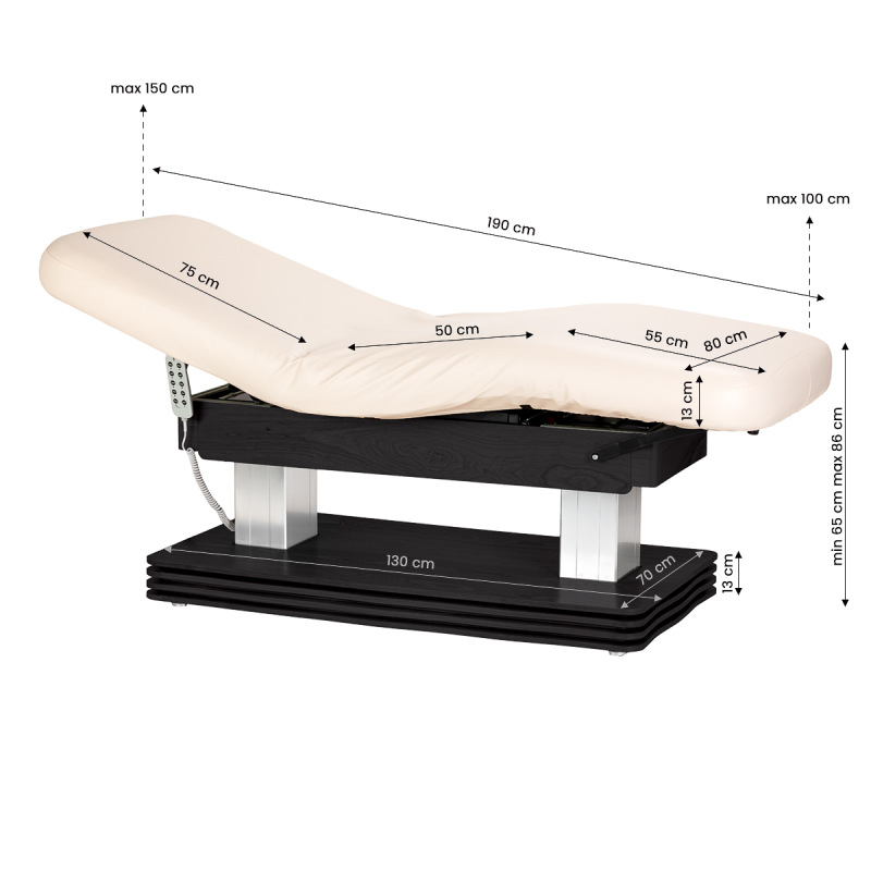 Leżanka SPA Sillon Comfort kremowa z czarną podstawą 17