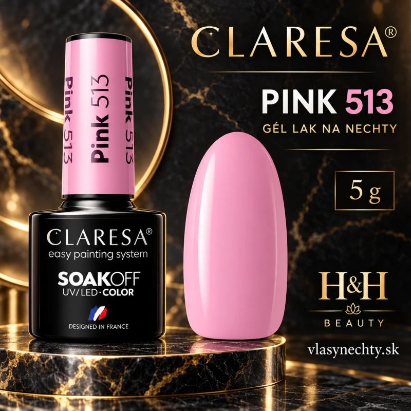 CLARESA GÉL LAK NA NECHTY PINK 513 -5g