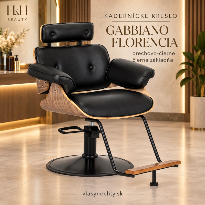 KADERNÍCKE KRESLO Gabbiano Florencja orech čierna s čiernou základňou