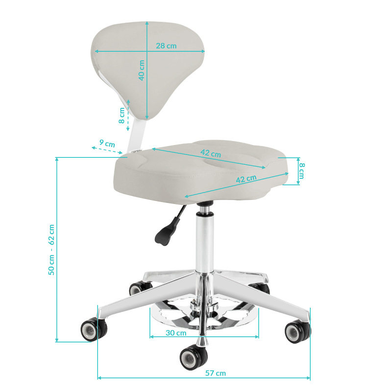 Taboret kosmetyczny Azzurro 156-F bump-up szary 9