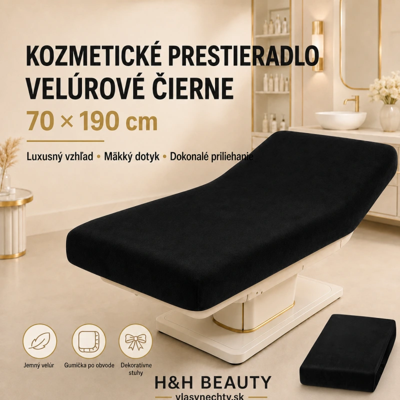 KOZMETICKÉ PRESTIERADLO VELÚROVÉ ČIERNE