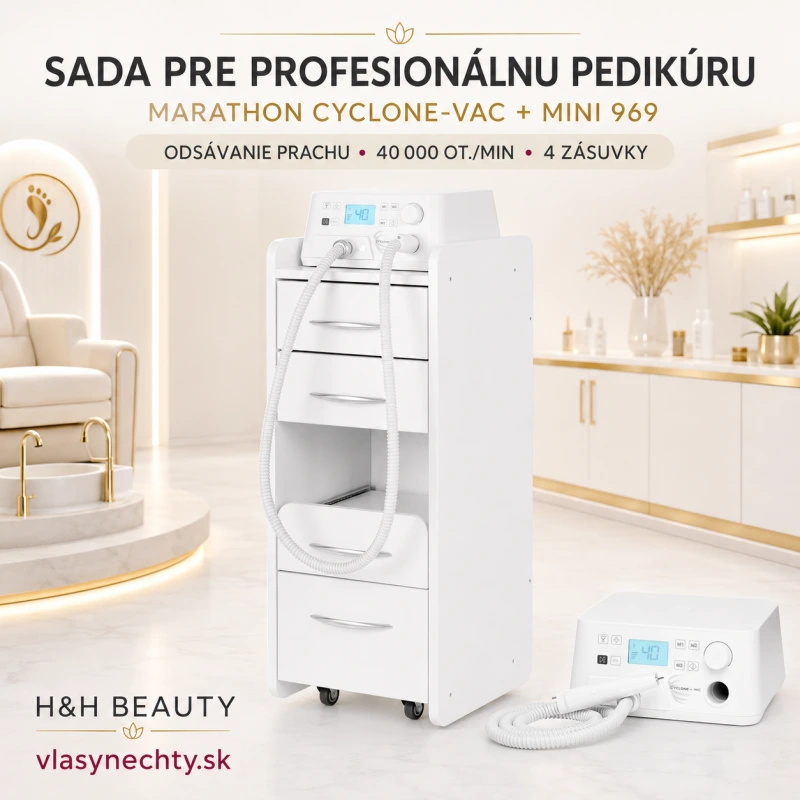 SADA Saeyang BRÚSKA NA PEDIKÚRU S ODSÁVANÍM Marathon Cyclone + Mini skrinka 969 biela 17
