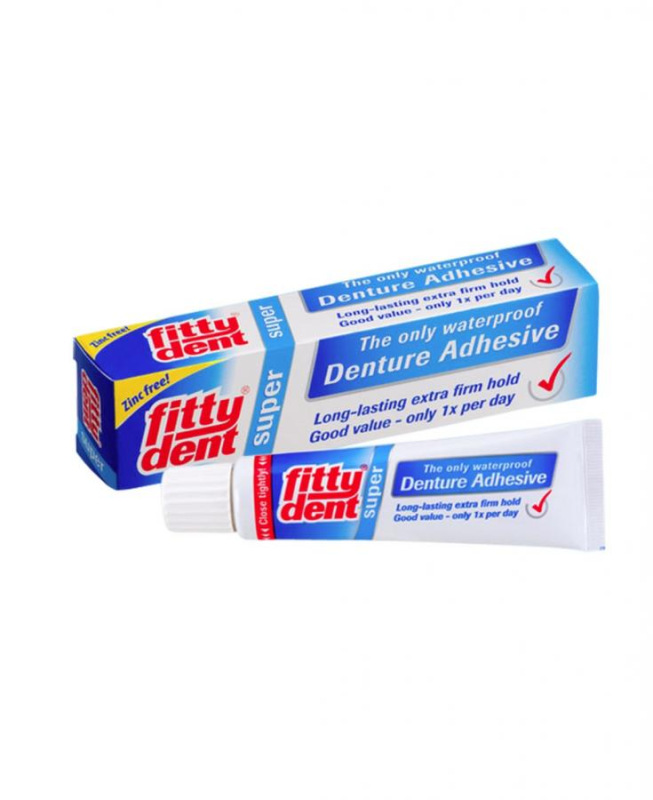 FITTYDENT Super Fixačný krém na zubné náhrady 40 g – Vodeodolný, extra silný 1