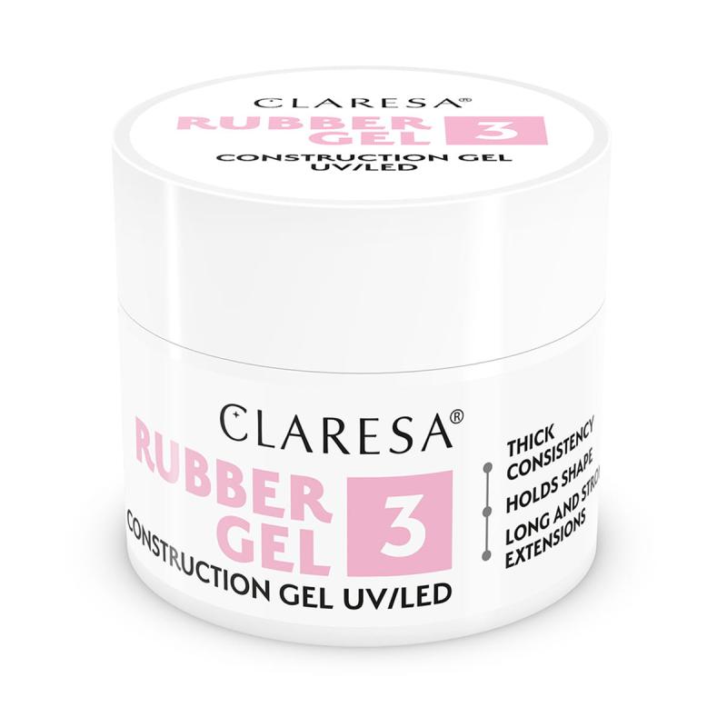 CLARESA STAVEBNÝ GÉL NA NECHTY Rubber gel 3 90g