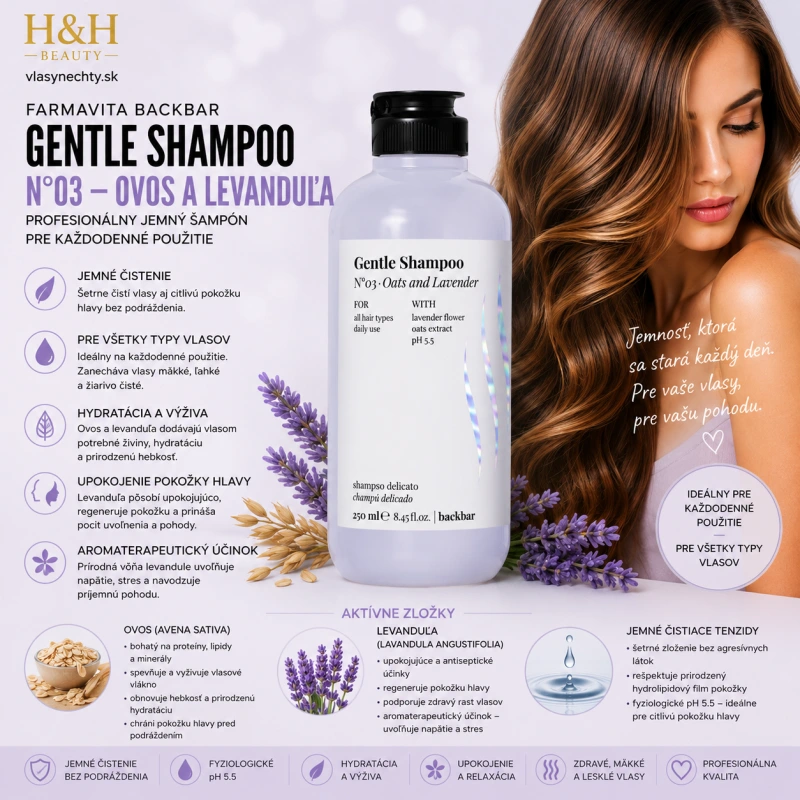 Farmavita BACKBAR GENTLE SHAMPOO Č.03 - OVOS A LEVANDUĽA 250ml