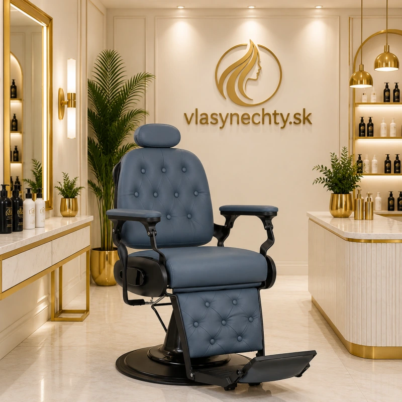 BARBERSKÉ KRESLO Gabbiano Francesco grafitovej farbe s brúseným čiernym rámom 2. trieda