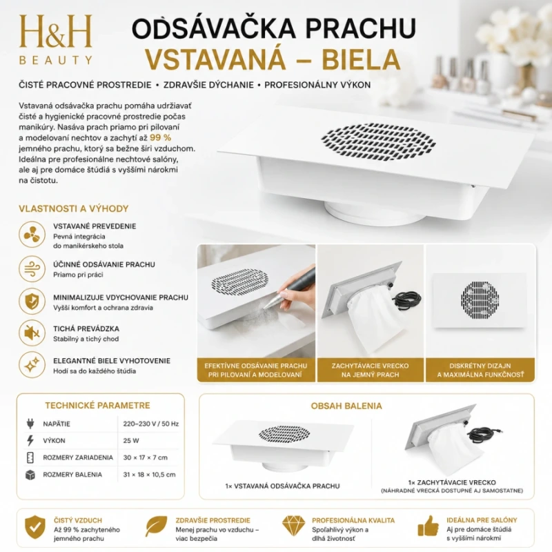 ODSÁVAČKA PRACHU VSTAVANÁ BIELA 9