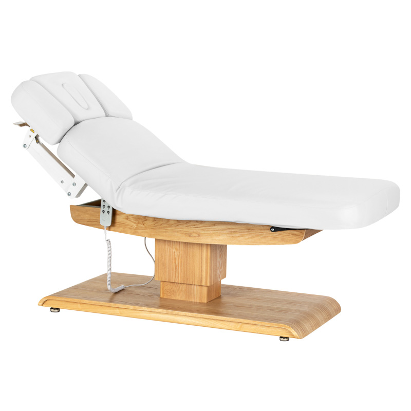 KOZMETICKÉ SPA LEHÁTKO Sillon Relax SPA, bielé s svetlo hnedou základňou 1