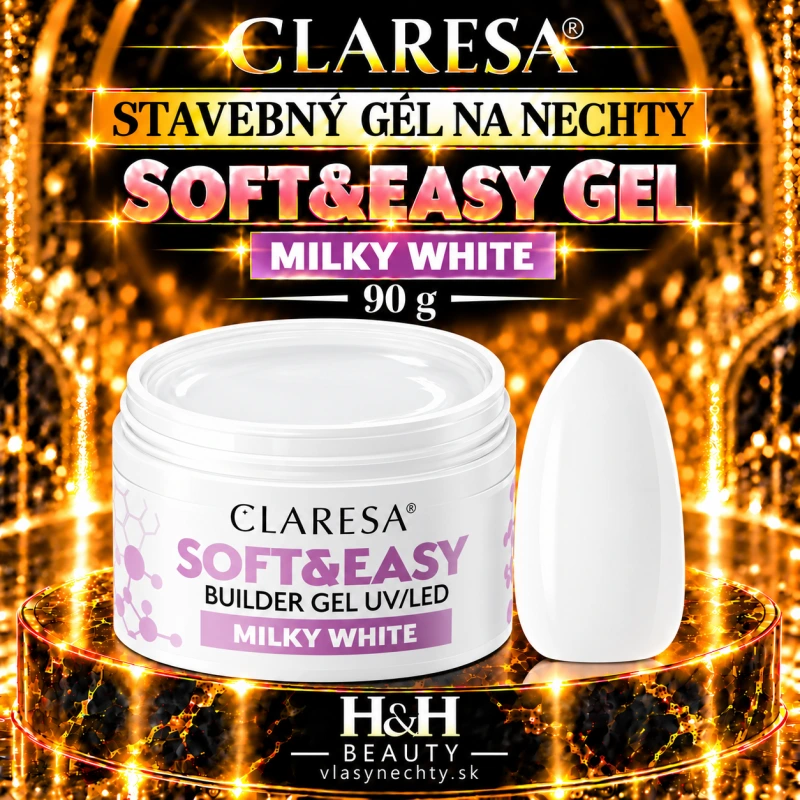 CLARESA STAVEBNÝ GÉL NA NECHTY SOFT&EASY GEL milk white 90g