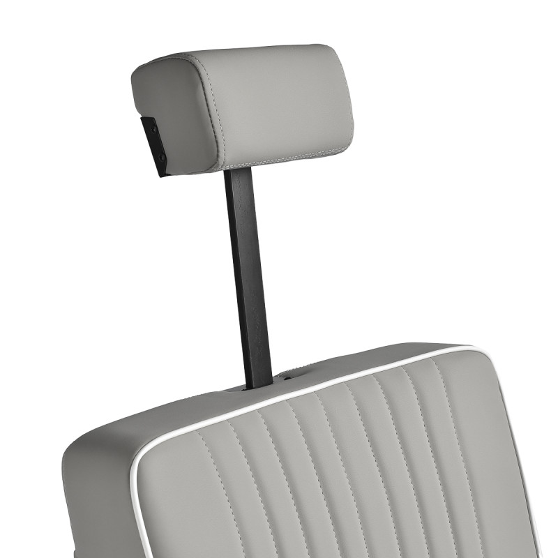 BARBERSKE KRESLOGabbiano Levi, sivé s čiernym rámom, bez prešívania na operadle 11