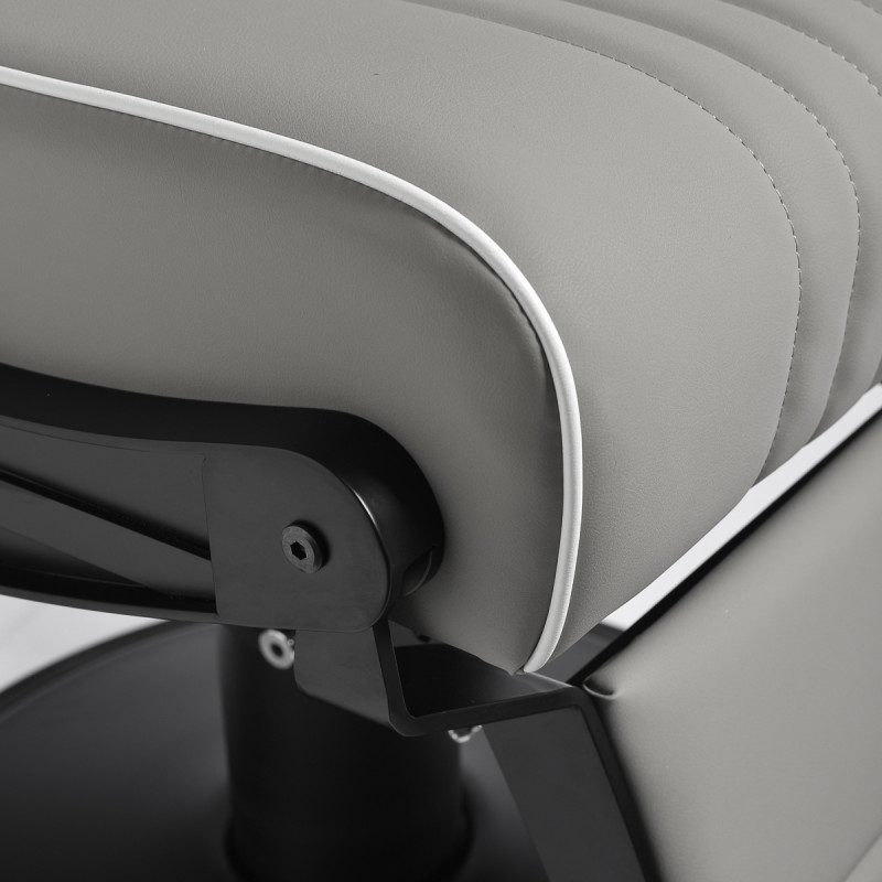 BARBERSKE KRESLOGabbiano Levi, sivé s čiernym rámom, bez prešívania na operadle 14