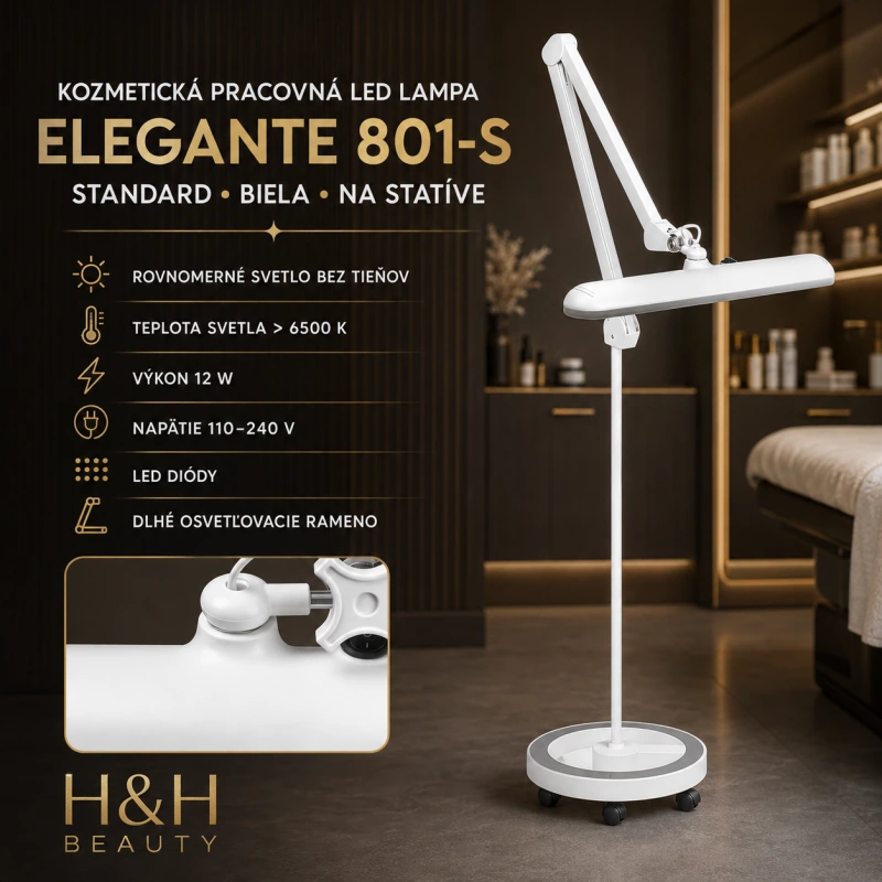 KOZMETICKÁ PRACOVNÁ LAMPA LED ELEGANTE 801-S NA STATÍVE STANDARD