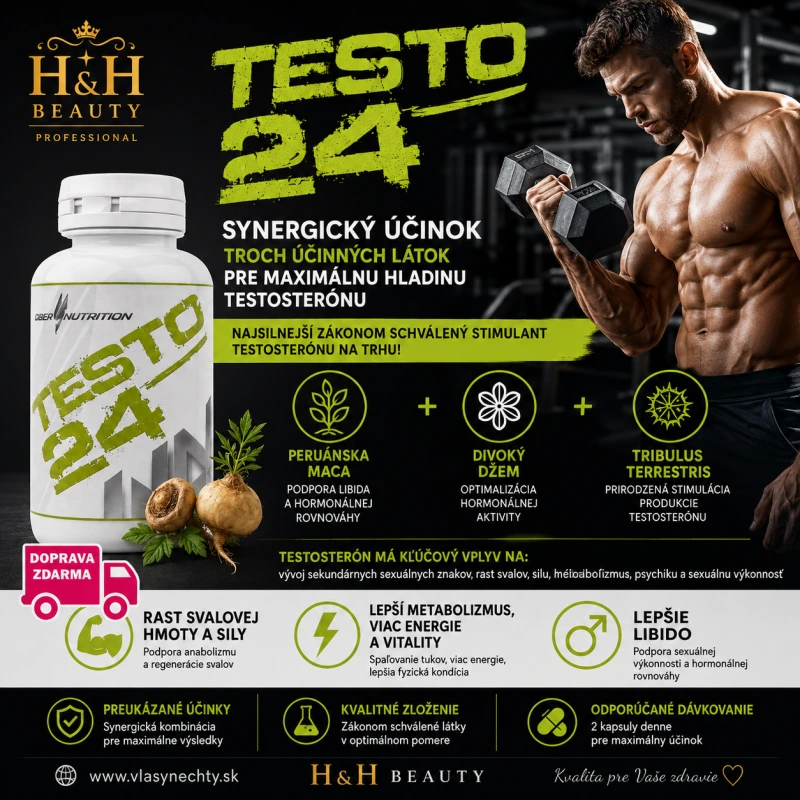 Uber Nutrition Testo24 120 tabliet - Najsilnejší legálne schválený stimulant testosterónu
