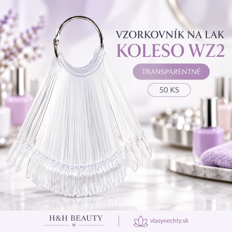 Vzorkovník / Šablóna na lak – koleso 50 ks, transparentné WZ2