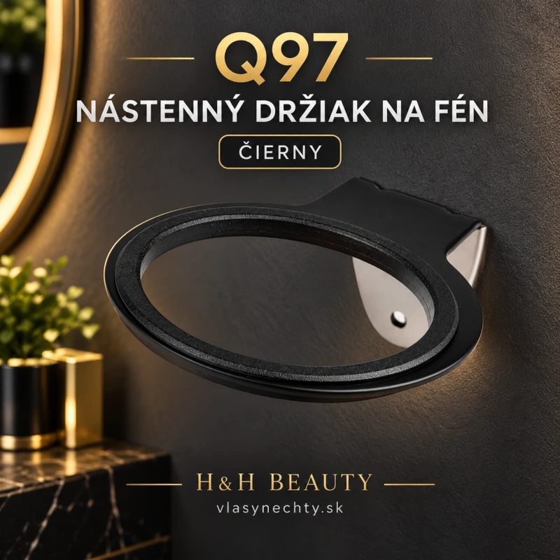 NÁSTENNÝ DRŽIAK NA FÉN NA VLASY Q97 ČIERNY