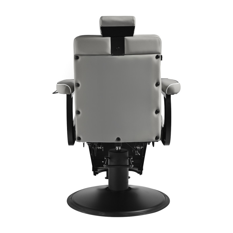 BARBERSKE KRESLOGabbiano Levi, sivé s čiernym rámom, bez prešívania na operadle 2