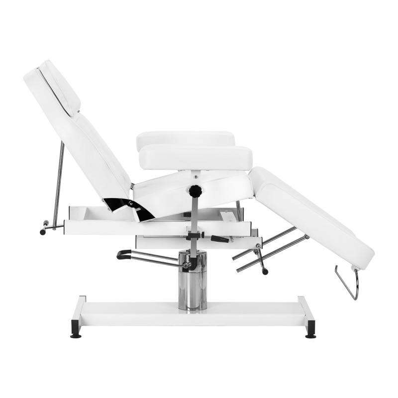 Fotel kosmetyczny hydrauliczny Sillon A 210DH z kołyską biały 3