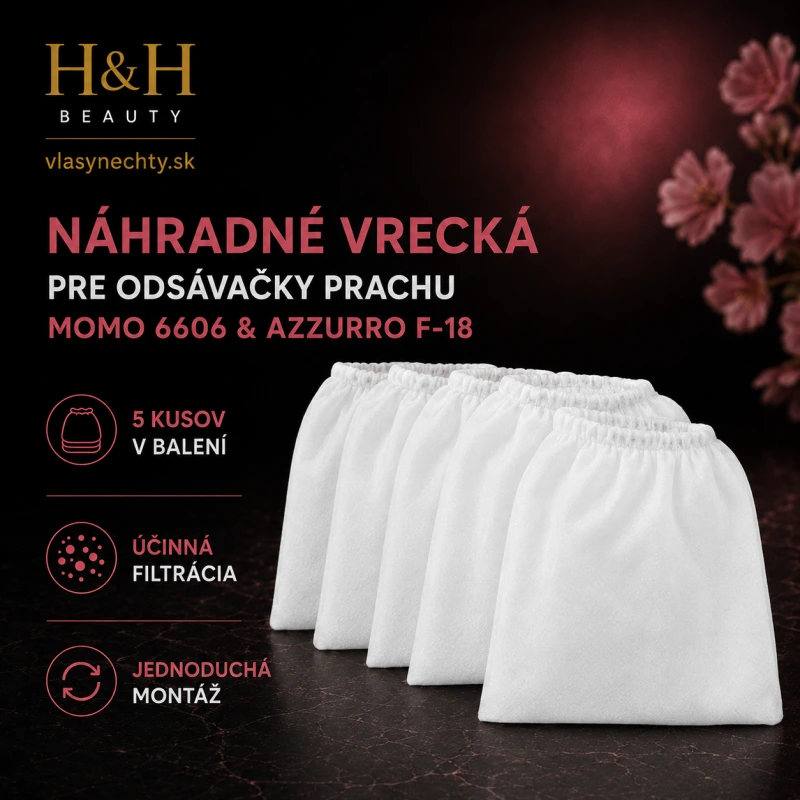 NÁHRADNÉ VRECKO NA ODSÁVAČKU PRACHU NA NECHTY Momo 6606 a Azzurro F-18 - 5 kusov