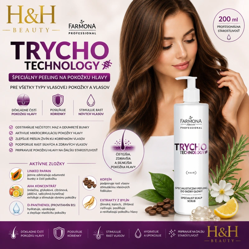 FARMONA TRYCHO TECHNOLOGY Špecializovaný peeling na pokožku hlavy 200ml