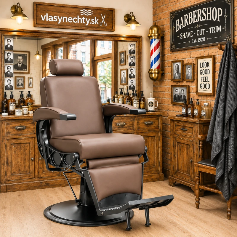 BARBERSKE KRESLO GABBIANO Continental HNEDÉ