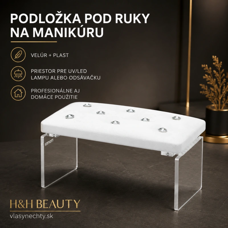 PODLOŽKA POD RUKY NA MANIKÚRU Momo Diamond Velour Ecru