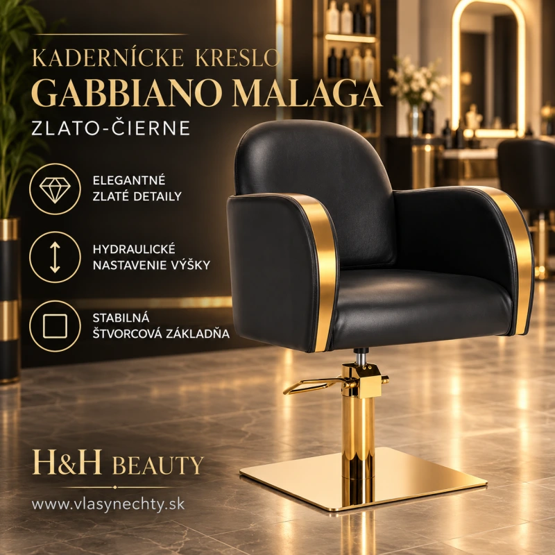 KADERNÍCKE KRESLO GABBIANO Malaga ZLATO - ČIERNE
