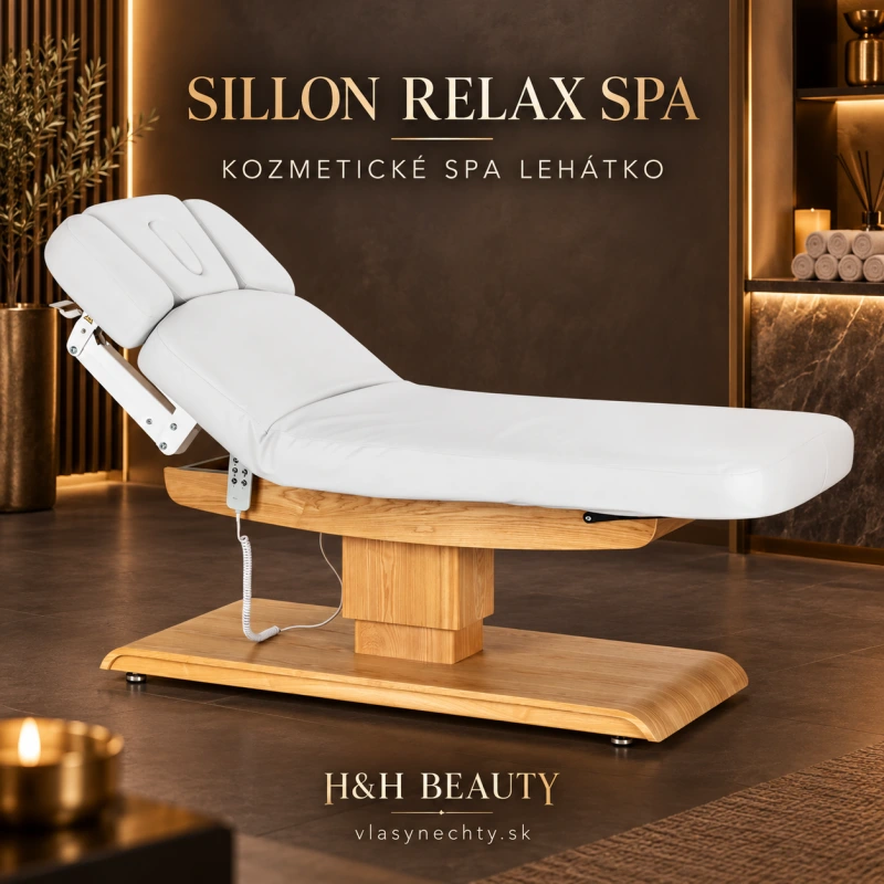 KOZMETICKÉ SPA LEHÁTKO Sillon Relax SPA, bielé s svetlo hnedou základňou