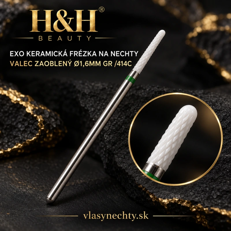 EXO KERAMICKÁ FRÉZKA NA NECHTY VALEC ZAOBLENÝ Ø1,6MM GR /414C