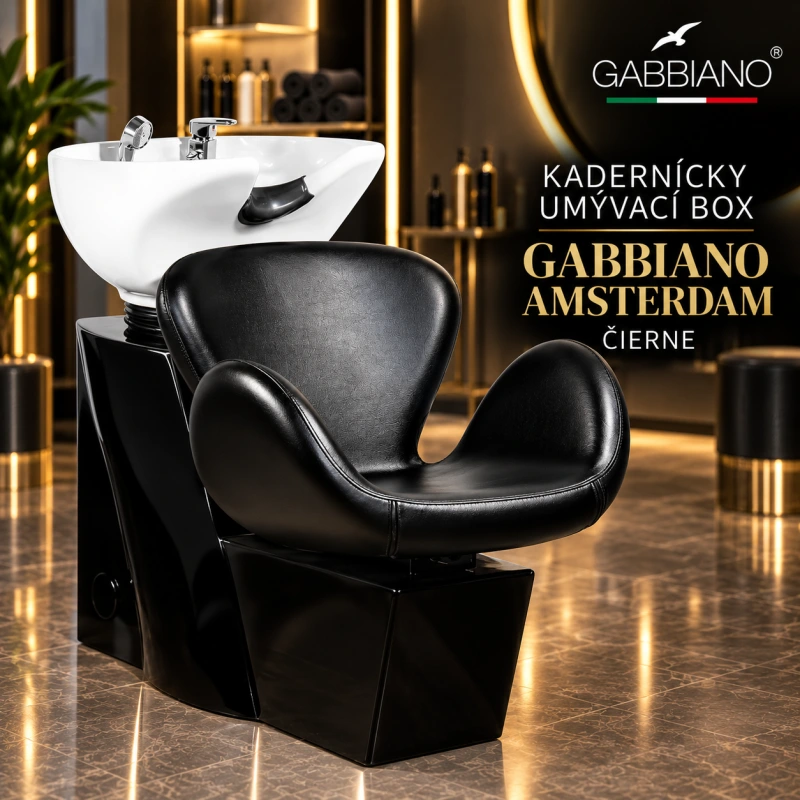 KADERNÍCKY UMÝVACÍ BOX GABBIANO AMSTERDAM ČIERNE