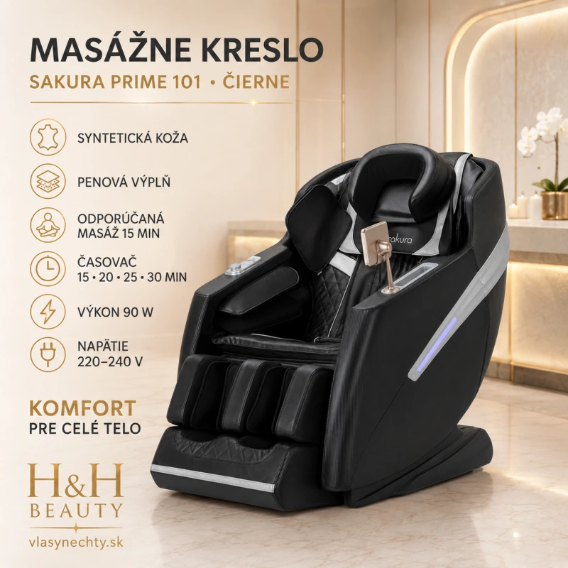 Masážne kreslo Sakura Prime 101 čierne